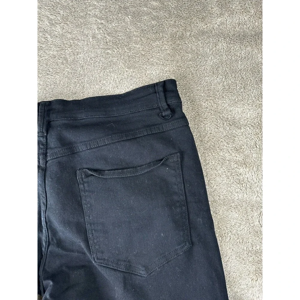 Fashion Nova Men Black Distressed Skinny Jeans Zip Knee Stretch Size 38x31